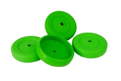 Proops 4 x 37mm dia 4mm Bore Wheels GREEN. Toy Car. S7344