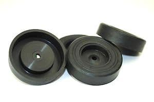 Proops 4 x 42mm dia 4mm Bore Wheels BLACK. Toy Car. S7346