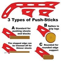 Push Stick for Woodworking, Table Saws, Jointers, Routers, etc. W8088