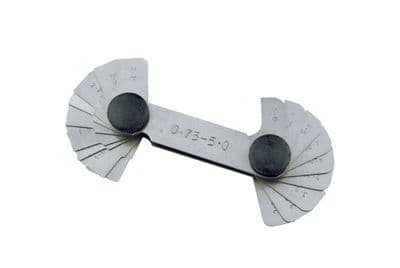 Radius Gauge 0.75mm to 5.0mm. M9116