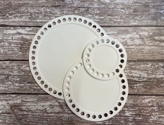 Round Bases for Make Your Own Baskets, Crochet, Weaving, Plastic, 3 Sizes, UK Made. S7898