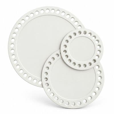 Round Bases for Make Your Own Baskets, Crochet, Weaving, Plastic, 3 Sizes, UK Made. S7898