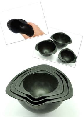 Rubber Mixing Bowl, Set of 3,  90mm, 115mm, 135mm. Investment mixing, Wax casting,  jewellery S7362