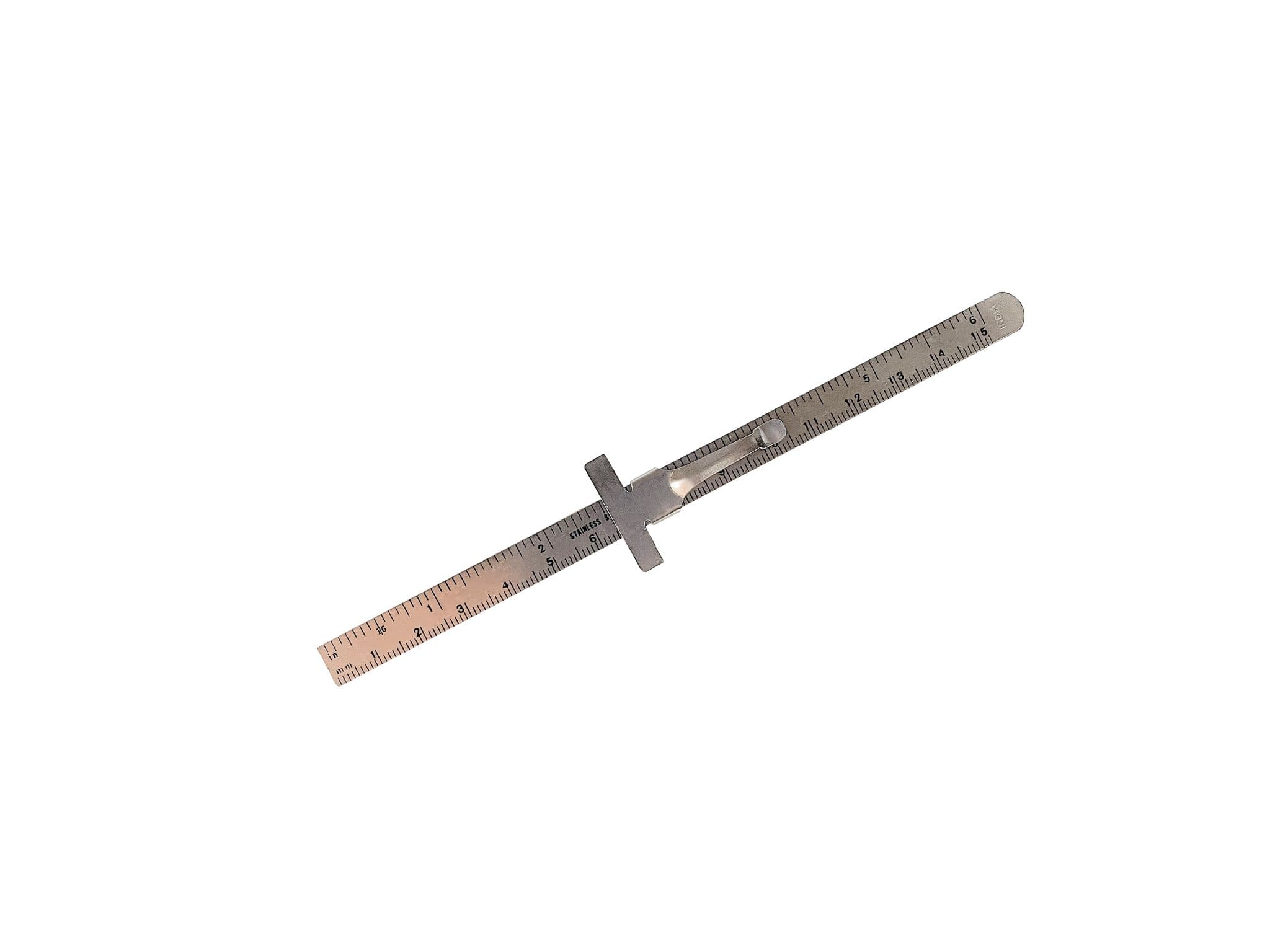 Pocket Clip Ruler Ruler Stainless Steel 150mm 6