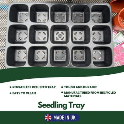 Seed Tray with 15 Cells, Full Size. Various Quantities, UK Made. X1156