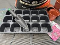 Seedling Starter Kit, 1x Seed Tray, 1x Garden Potting Trowel, 5x Black Plastic Tweezers. X8173