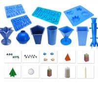 Set of 11 Candle Moulds, Trays A-Z, 0-9, 4 Shapes and Various Round/Pillar Candle Moulds. S7614
