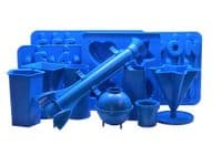 Set of 12 Candle Moulds, A-Z, 0-9, Tray, Votive & Various Pillar Candles. S7621