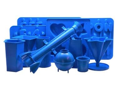 Set of 12 Candle Moulds, A-Z, 0-9, Tray, Votive & Various Pillar Candles. S7621