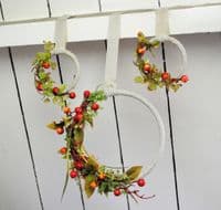 Set of 18  Macrame Rings and Dowels Rods, Various Shapes/Sizes, Wood Effect, White, Black. S7812