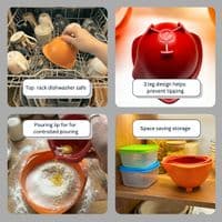Set of 2 Nesting Plastic Mixing Bowls with Pouring Lip, Small, Red and Orange  S7653