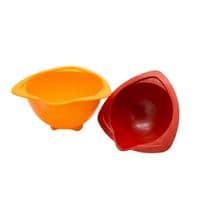 Set of 2 Nesting Plastic Mixing Bowls with Pouring Lip, Small, Red and Orange  S7653