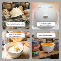 Set of 2 Nesting Plastic Mixing Bowls with Pouring Lip, Yellow and White. S7652