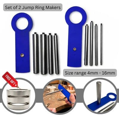 Set of 2 Solid Steel Jump Ring Makers, Sizes range from 4mm to 16mm . J1217B