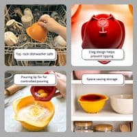 Set of 3 Nesting Plastic Mixing Bowls with Pouring Lip, Bright Colours. S7361