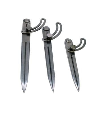 Set of 3 Steel Divider Compass with Setting Wing,  6