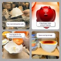 Set of 4 Nesting Plastic Mixing Bowls with Pouring Lip, Bright Colours. S7364