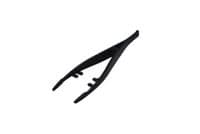 Set of 5 Multi-Purpose 125mm Black Plastic Tweezers with Serrated Tips. S7788