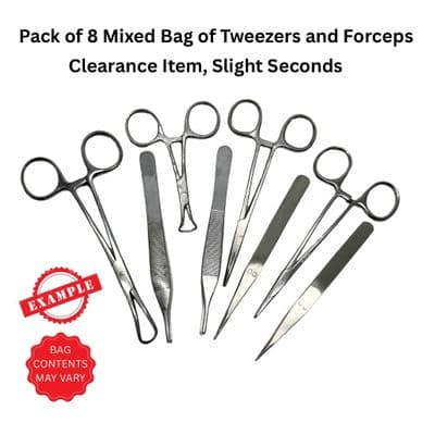 Set of 8 Lucky Bag 6" and 4" Forceps and Tweezers. S7200