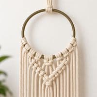 Set of 8 Macrame Rings Hoops, Brown, Wall Hanging, Plant Hangers, Dream Catchers. S7823