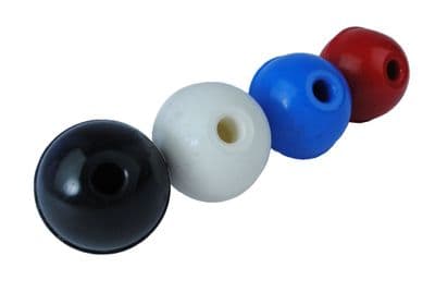 Set x 4 Blue Balls Knobs Plastic Machine Handles 40mm Dia 8mm Bore. S7404