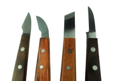 Sheffield Made Set x 4 Straight, Curved, Skew, Semi Curved Chip Carving Chisels. W3249