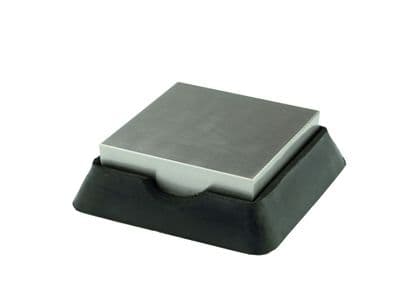 Solid Steel 2 in 1 Bench Block 4" with Rubber Base Anvil. J1102