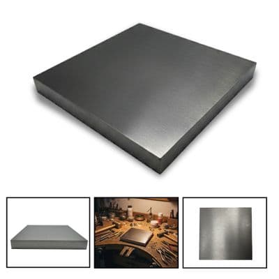 Solid Steel Hardened Doming Bench Block Anvil 150mm x 150mm x 20mm Hardened Square. J2106