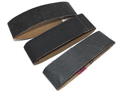 Spare Belts x 3 150 240 320 Grit for our 40mm Spring Loaded Finger Sander. W3298