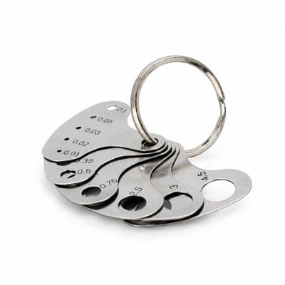 Stainless Steel Stone Gauge Keyring. J2257