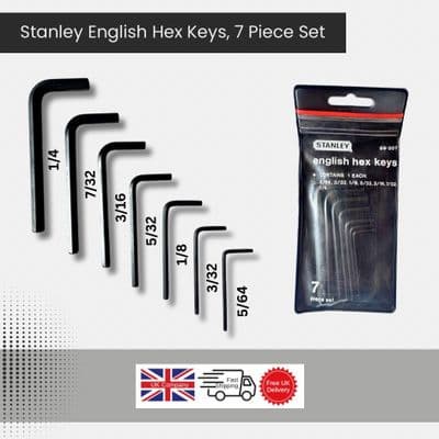 Stanley 7 English Hex Allen Keys 5/64