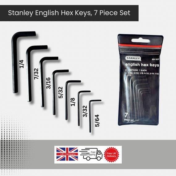 Stanley 7 English Hex Allen Keys 5/64