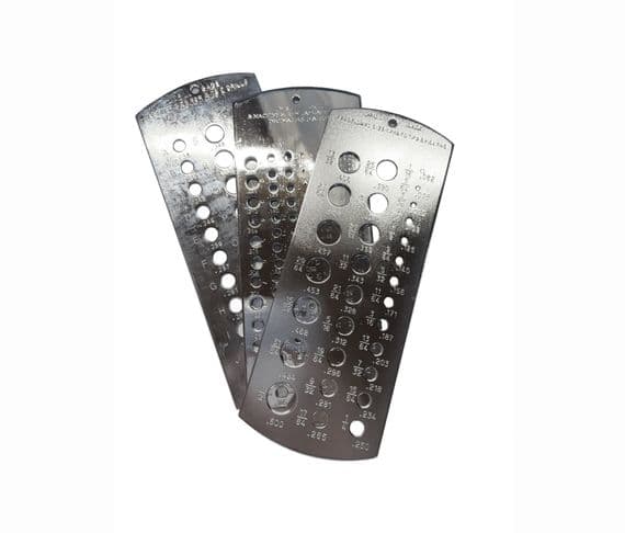 Steel Twist Drill & Machine Tap Gauges, Set of 3, Fractional,  Number & Letter. M9123