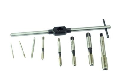 Tap Wrench & H.S.S Taps Set Metric. M2, M3, M4, M5, M6,  M8, M10, M12. M0990