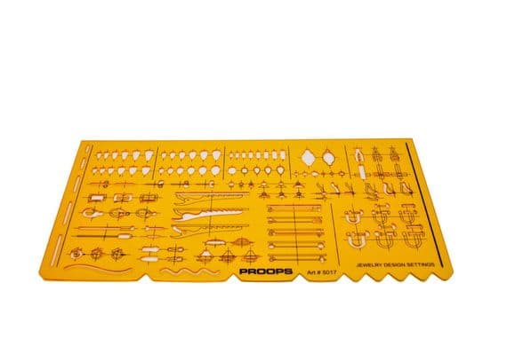 Technical Jewellery Design Settings Stencil Template for Clasps, Stones & Findings. (#5017) J2052