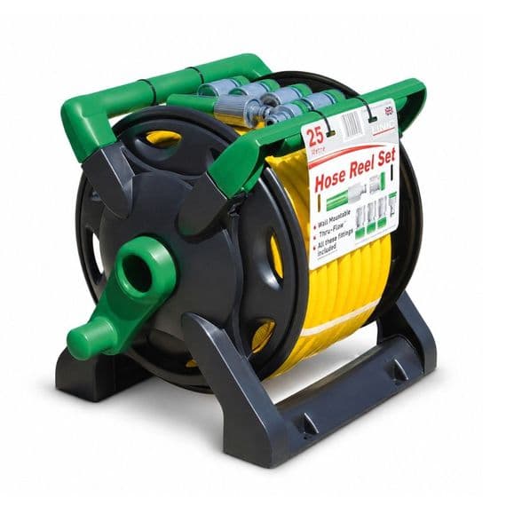 Thru Feed Hose Reel with 25 metre Hose & Connectors.  X7082