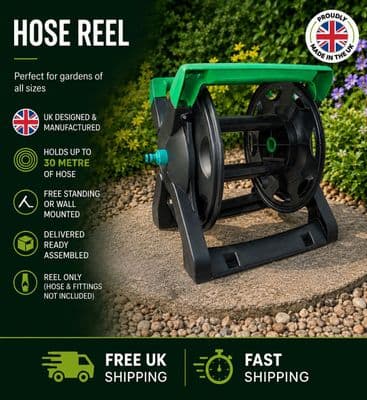 Thru Feed Hose Reel without Hose, Holds up to 30 metre Hose. X8180
