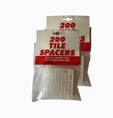 Tile Spacers, 2 Packs of 200 (400 Spacers in Total). S7914