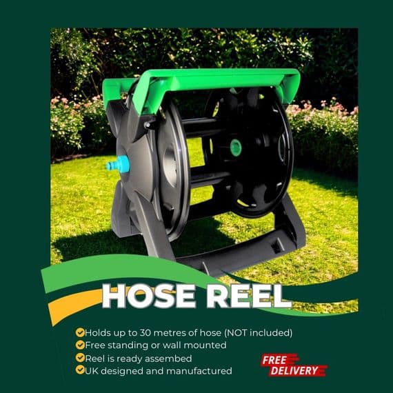 UK Made Thru Feed Hose Reel without Hose, Holds up to 30 metre Hose. X8180