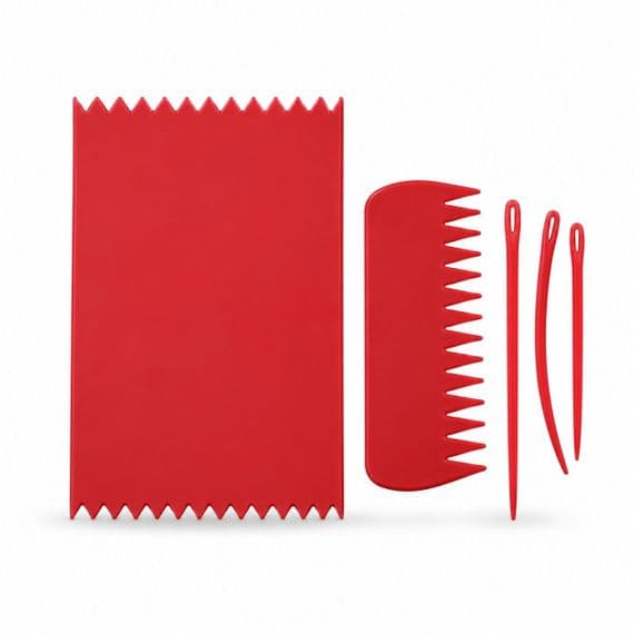 Weaving Loom Board Frame 95 x 160mm with Comb & Needles. RED. Instructions Included. S7381