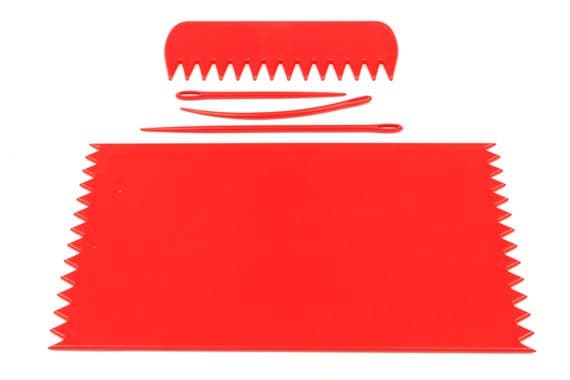 Weaving Loom Board Frame 95 x 160mm with Comb & Needles. RED. Instructions Included. S7381