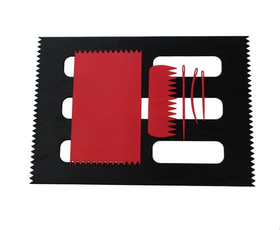 Weaving Loom Boards Set, RED 95 x 160mm & BLACK A4 Size, Comb & Needles. S7801