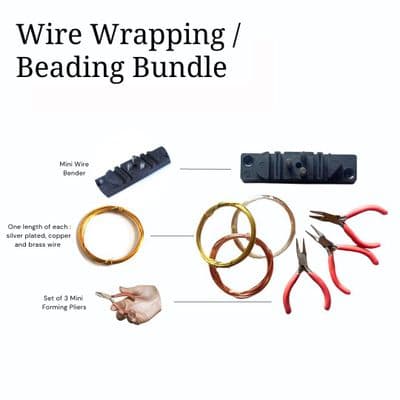 Wire Wrapping/Beading Bundle including Wire, Pliers and Wire Bender. J2498