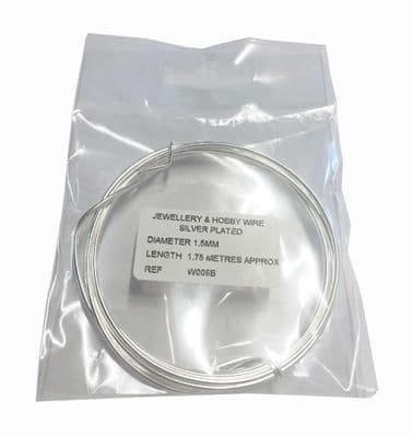 WIRE. Silver Plated Wire 1.5mm x 1.75m. X1122