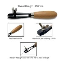 Wood Handled Hollow Hand Vice. H4079