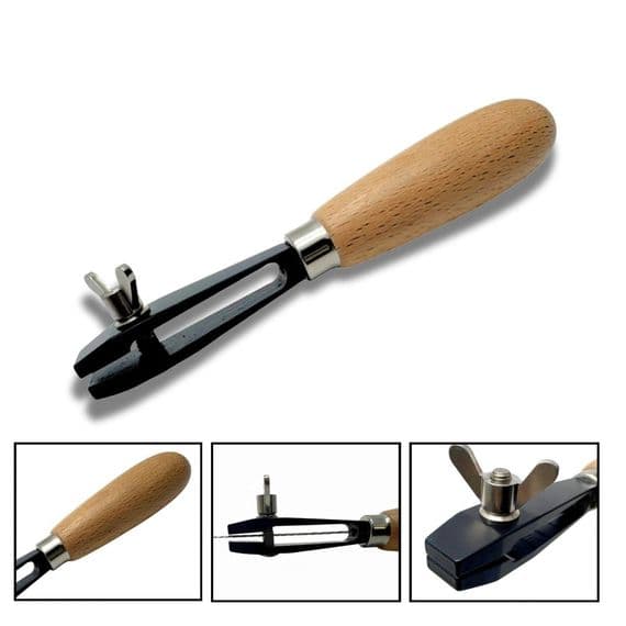 Wood Handled Hollow Hand Vice. H4079