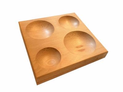 Wooden Dapping Doming Block with 4 Round Depressions.  J2228