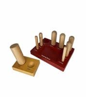 Wooden Dapping Doming Set with 8 Punches & Matching Block. J1107