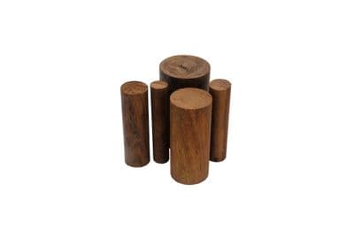Wooden Dapping Punch Set of 5, Flat Top, Dark Wood. J1190