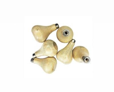 Wooden Handles, Pack of 6, Pear Shaped, for use with Gravers, etc. W8083